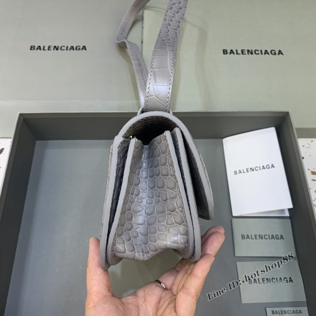 Balenciaga專櫃爆款大號鱷魚深灰肩背包 巴黎世家新款Gossip bag斜挎包 fyj1317